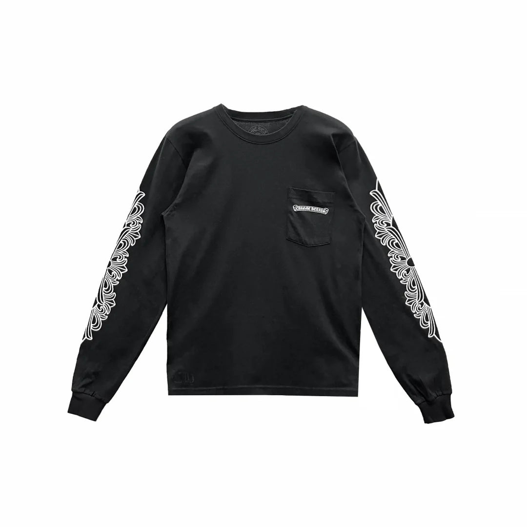 Aspen Exclusive Floral Long Sleeve Tee Black