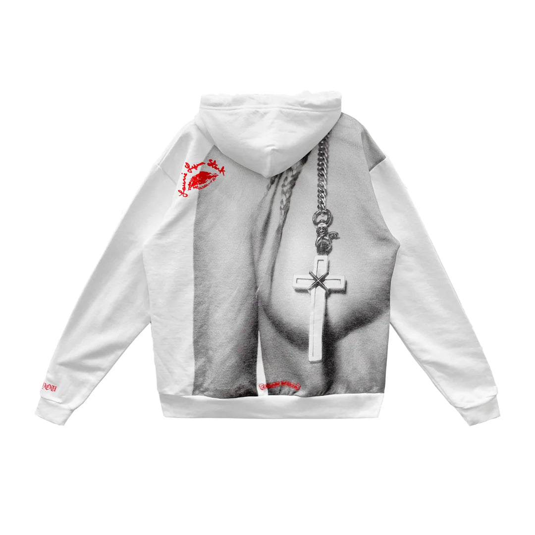 Laurie Lynn Stark Love You Portrait Pullover Hoodie White/Red