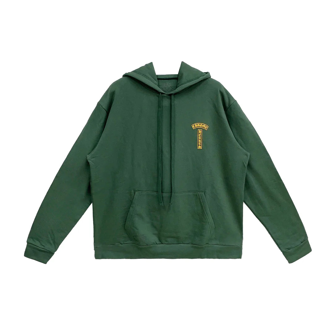 Online Exclusive T-Bar Pull Over Hoodie Green/Orange