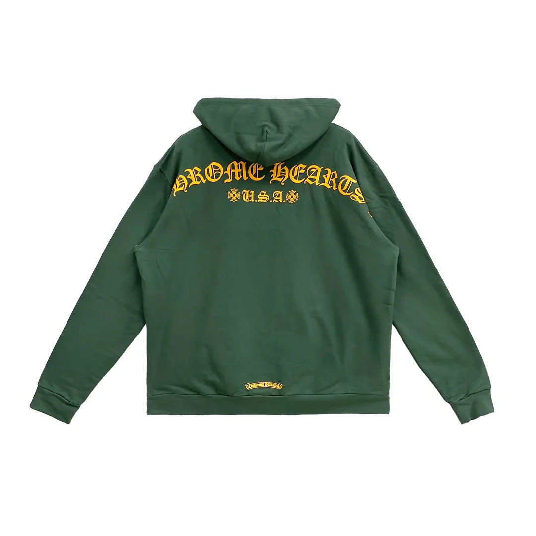 Online Exclusive T-Bar Pull Over Hoodie Green/Orange