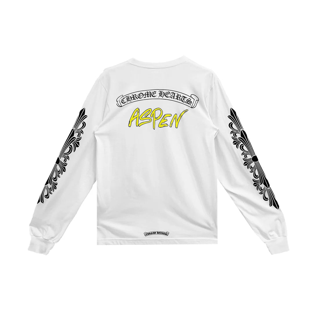 Aspen Exclusive Floral Long Sleeve Tee White