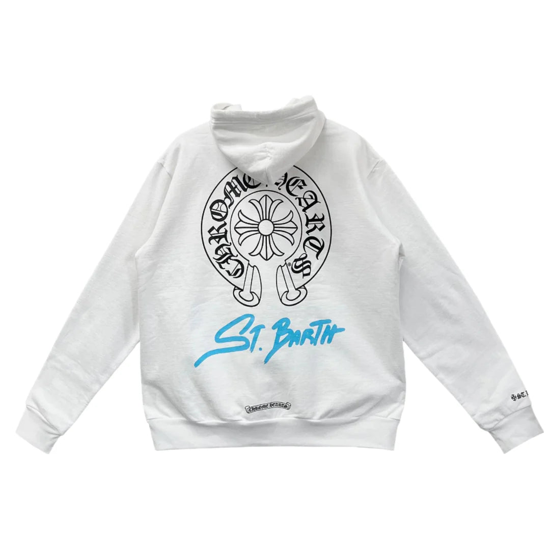 St. Barths Exclusive Horseshoe Pull Over Hoodie White