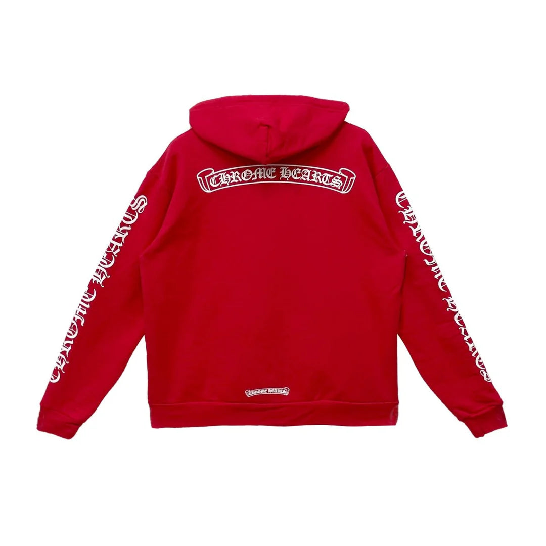 Online Exclusive Scroll Pull Over Hoodie Red