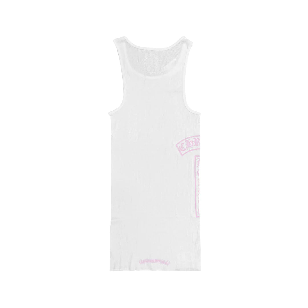 T-Bar Script Tank Top White