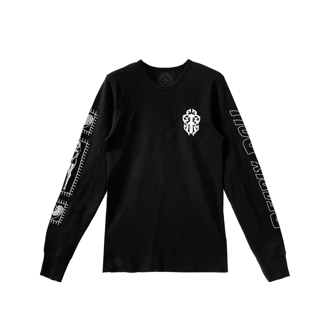 Deadly Doll Horseshoe Thermal Long Sleeve Tee Black