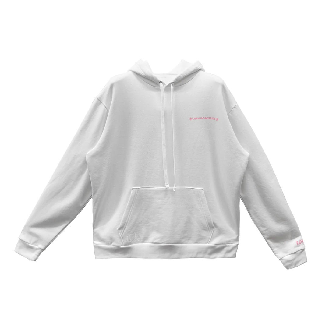 Laurie Lynn Stark Love You Portrait Pullover Hoodie White/Pink