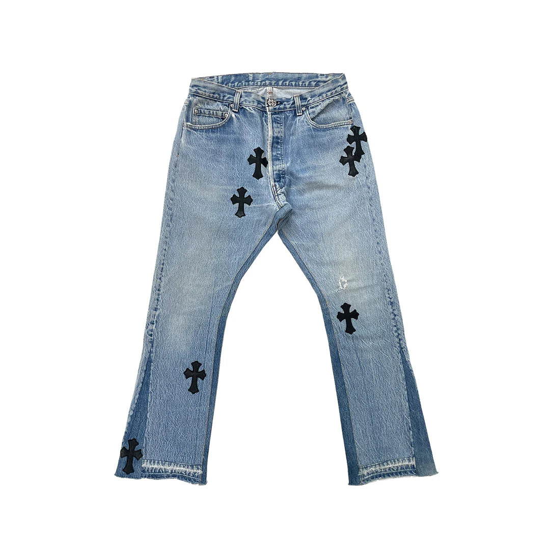 Levi’s 501 Gallery Dept. Black Cross Patch Jeans