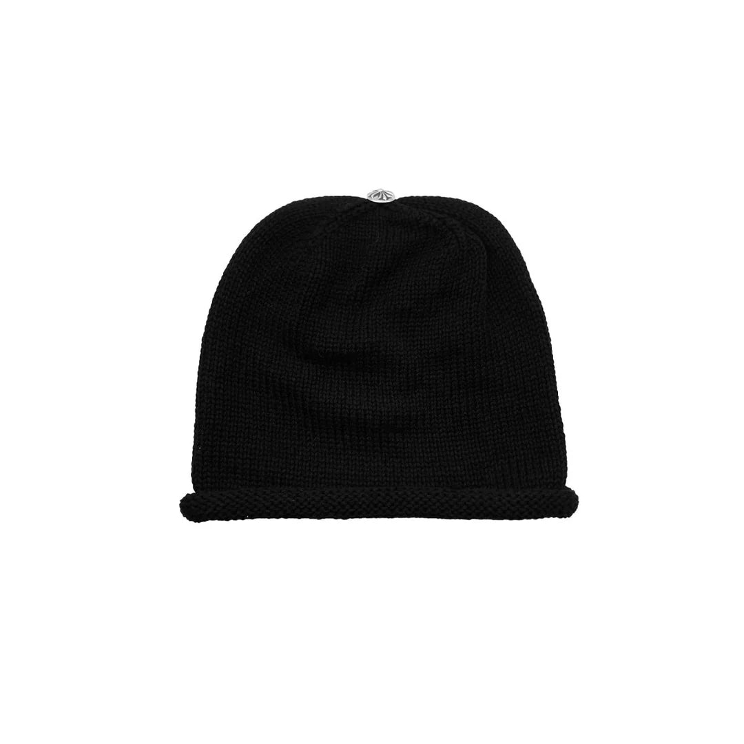 Knit Cross Beanie Black