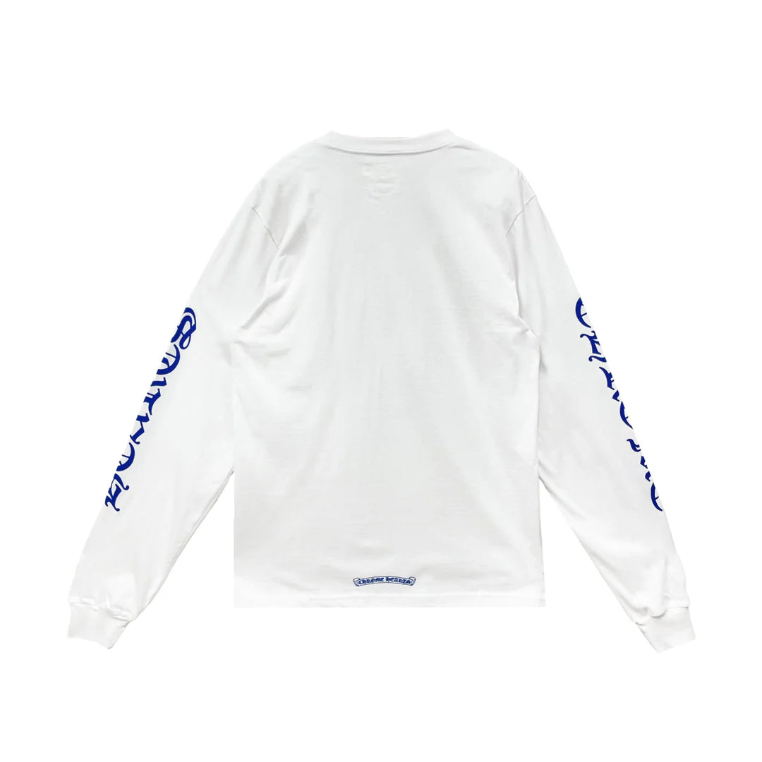 Neck Logo L/S Tee White/Blue